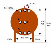 Pufferspeicher liegende Ausführung 800 Liter mit Isolierung Thüringen - Waltershausen Vorschau