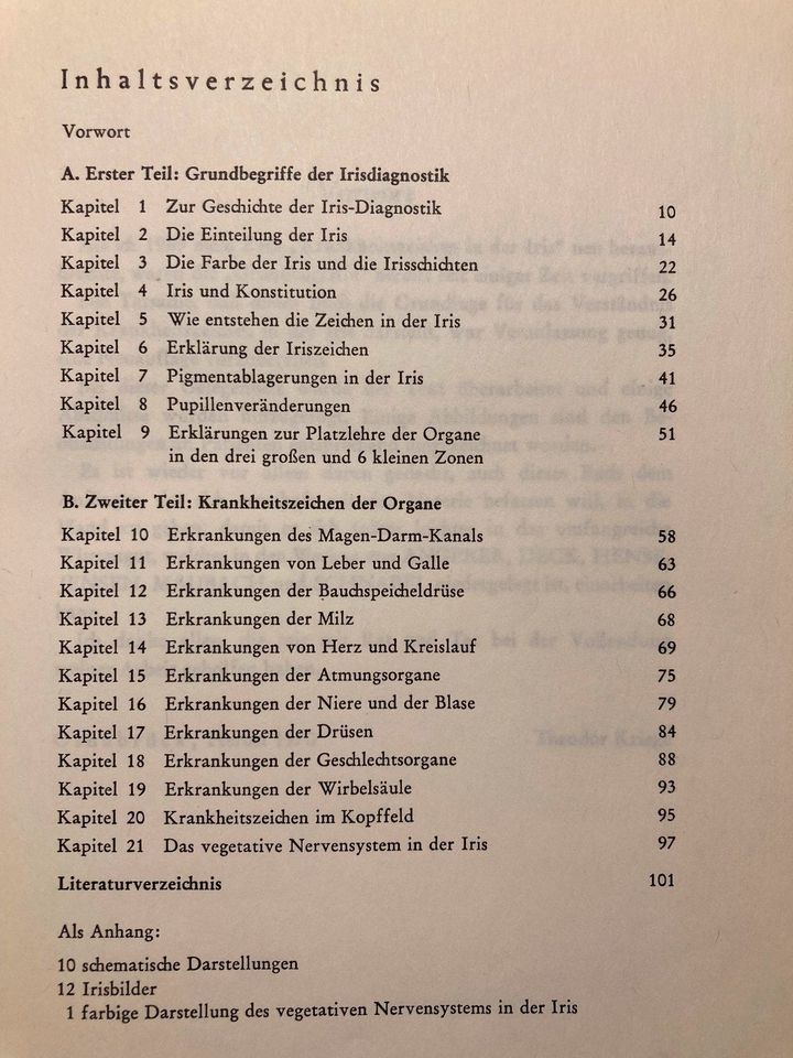 Grundbegriffe der Irisdiagnostik , T. Kriege, 1971, Sammlerstück! in Köln