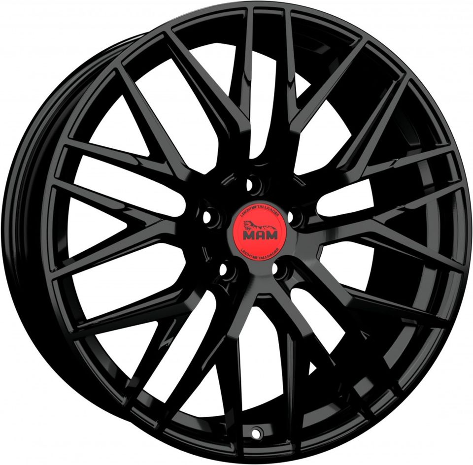 MAM RS4 18 Zoll Sommerräder für Audi A6 S6 A7 S7 A8 4E Q3 SQ3 4G 4G1 C7 8U 8U1 A4 B8 B9 C6 4F Allroud Felgen Reifen Räder schwarz Performance Sommerreifen ABE sline s line 5x112 TDI Kompletträder in Neckarsulm