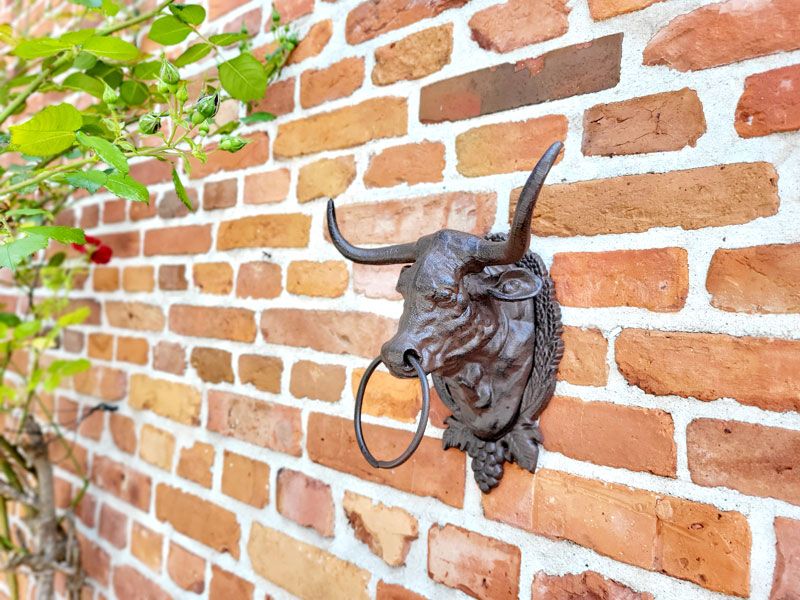 Große Wanddeko "Bullenkopf" Gusseisen Kuh Stier Stall Gartenhaus in Aschaffenburg