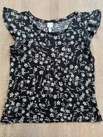 Shirt von H&M, Größe 36 S, schwarz, mit Blumen Hessen - Weiterstadt Vorschau