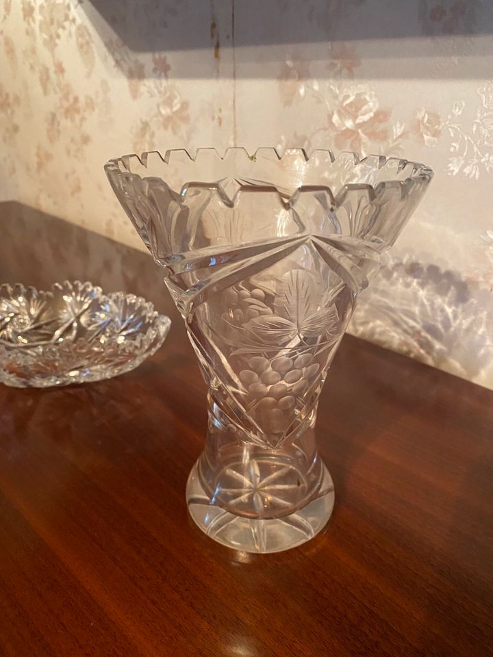 Kristall Glas Schale Vase in Rackwitz