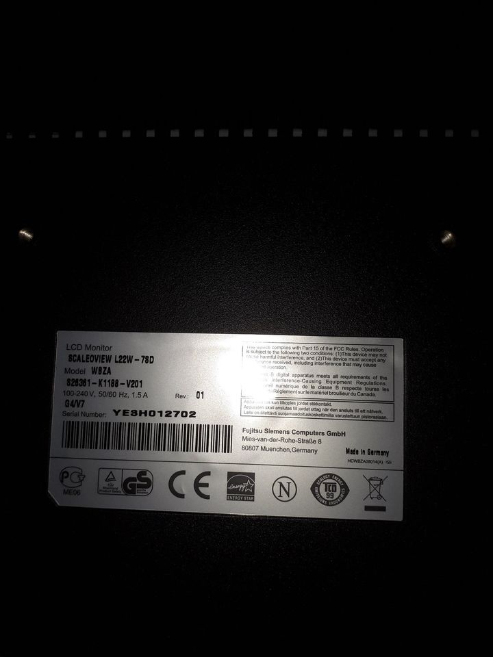 Fujitsu Siemens  Scaleoview L22W 22 Zoll LED Monitor in Krefeld