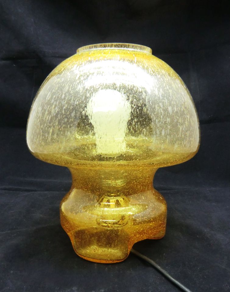 Glas-Tischlampe Pilzform, Vintage Leuchte, 60´s Mushroom Lamp in Reinbek