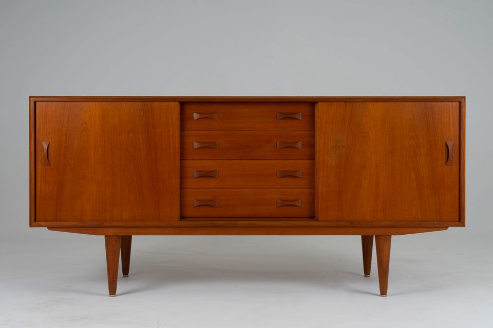 ◤ Clausen & Son Sideboard Vintage Teakholz Kommode Teak anrichte Retro Schrank Dänisch Design Danish lowboard highboard 50er 60er 70er Jahre in Berlin