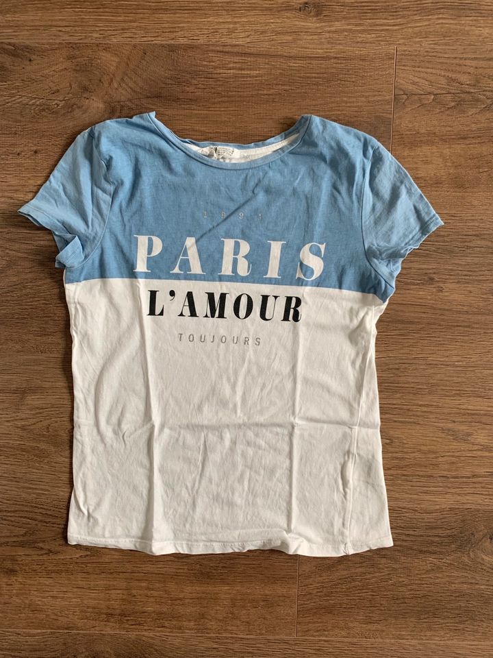 Mädchen Tshirt T shirt Paris hell blau weiss h&m in Barmstedt