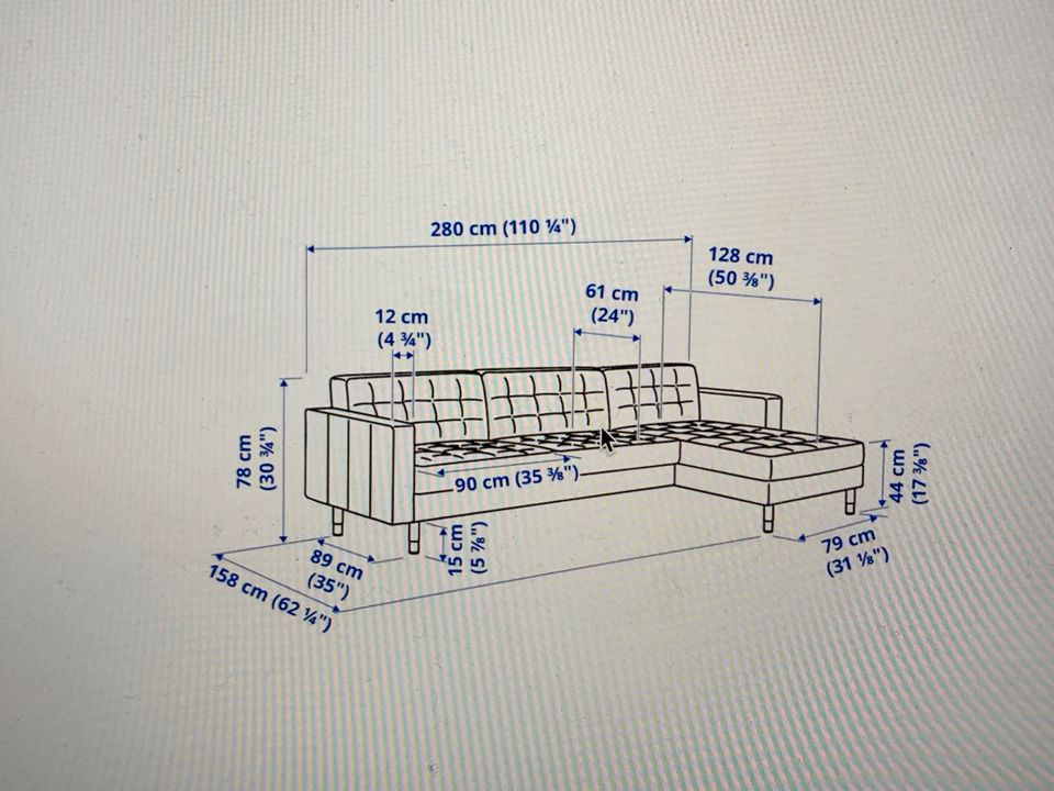 Sofa „Landskrona“ bei Ikea 4er-Sofa mit Recamiere in Berlin