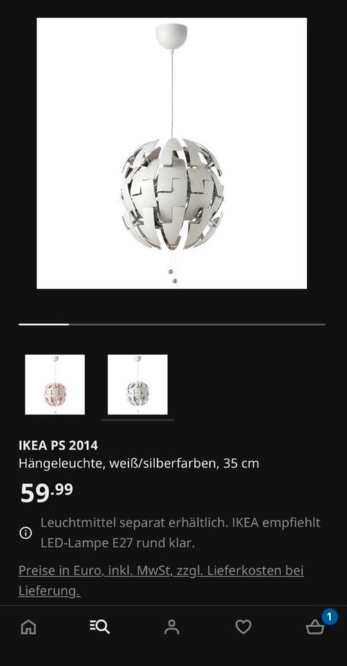Ikea Todesstern, Lampe, Lampenschirm in Osterhofen