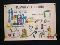 Alte Schulkarte ca 100 x 70 cm - Glasherstellung Saarland - Heusweiler Vorschau