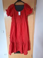 knallig-rotes Sommerkleid mit Rüschenärmeln Bayern - Augsburg Vorschau