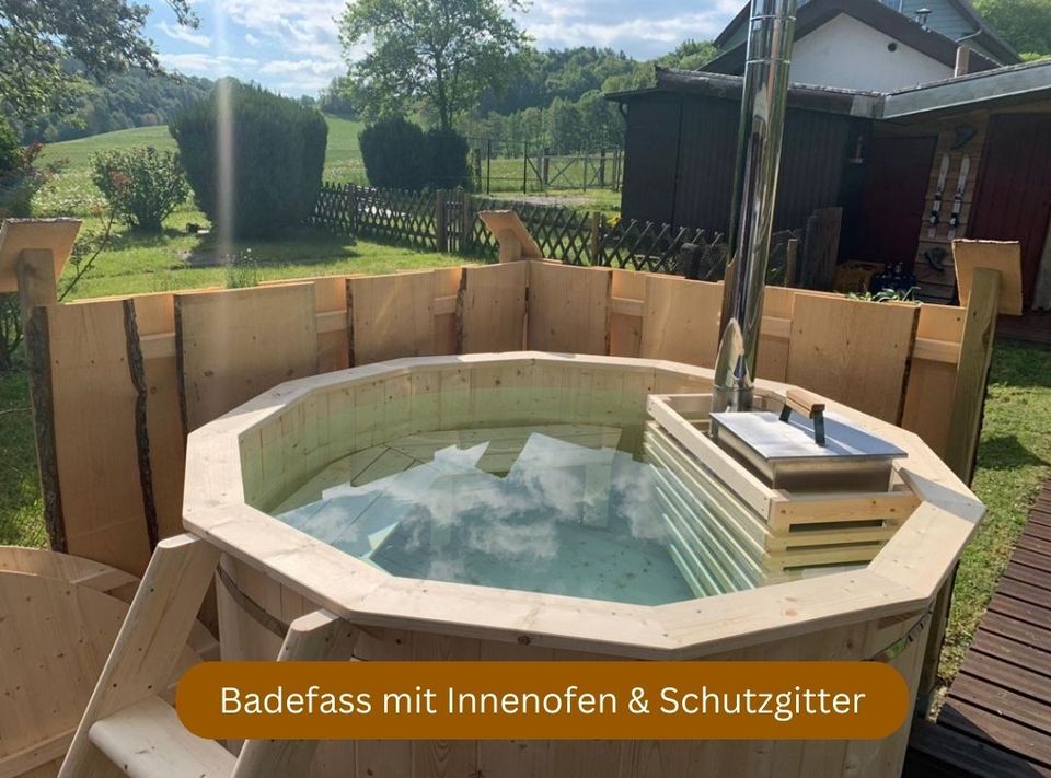 1,8m ø Badefass aus Holz mit Holzofen (Badezuber, Hot Tub) in Neuried