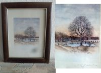 Winterlandschaft Orig. Signiert Aquarell im Bilderrahmen 29x22 cm Nordrhein-Westfalen - Rees Vorschau