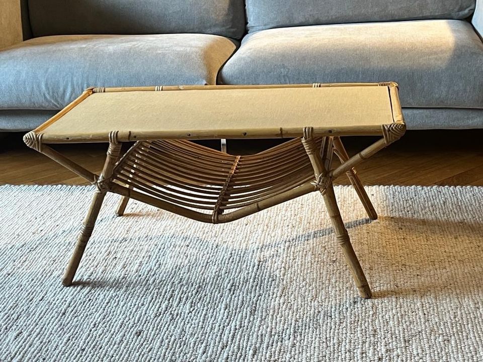 Couchtisch Rattan Tisch Vintage 50er coffeetable in Hamburg