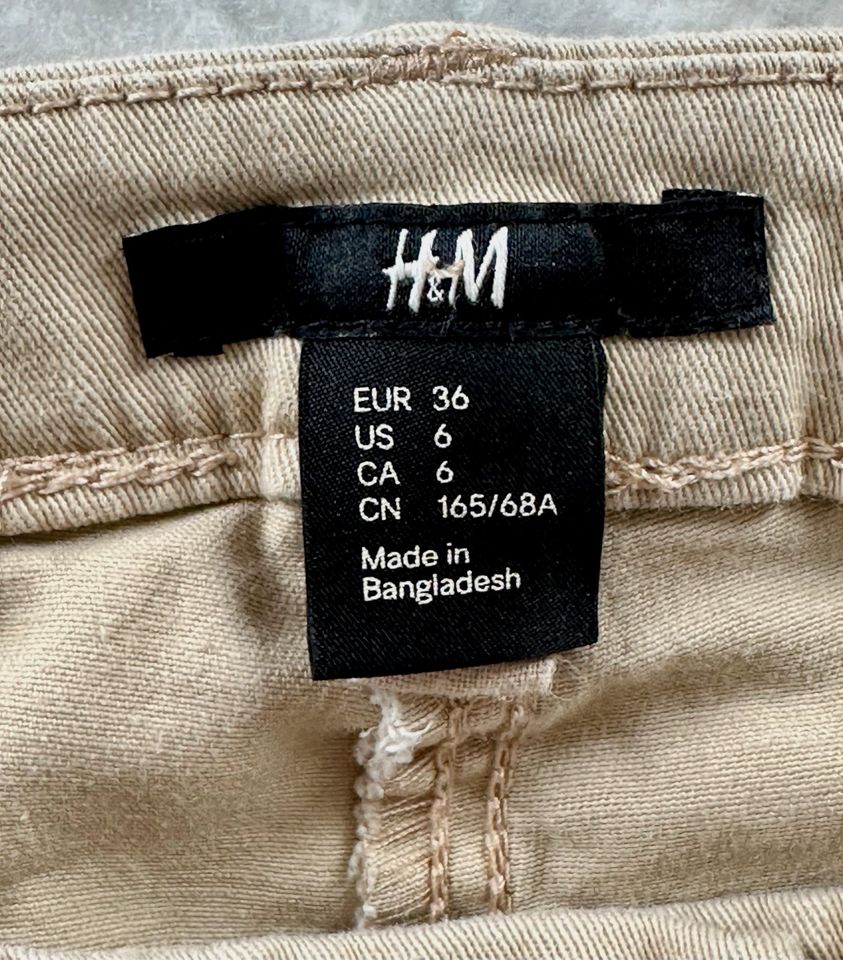 H&M Röhrenjeans Gr. S 36 Beige Skinny Hose in Apen