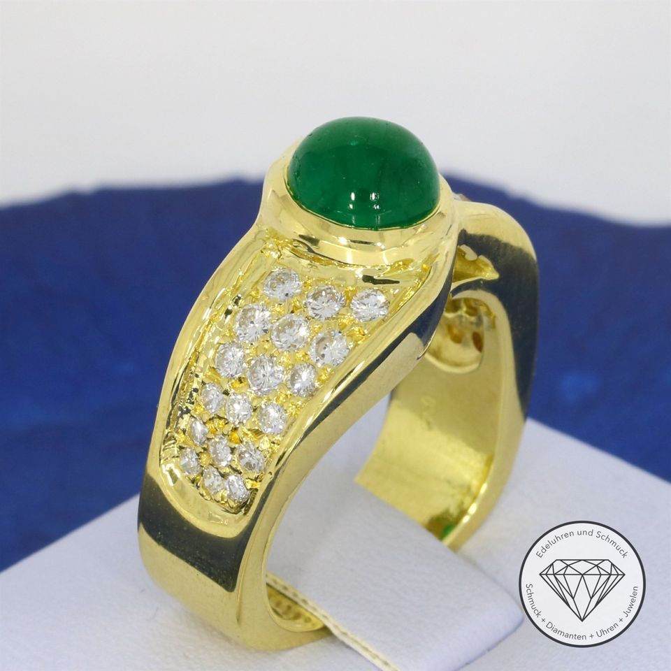 Wert 5.800,- Smargad Brillant Ring 750 Gold 18k XXYY 167560 in Duisburg