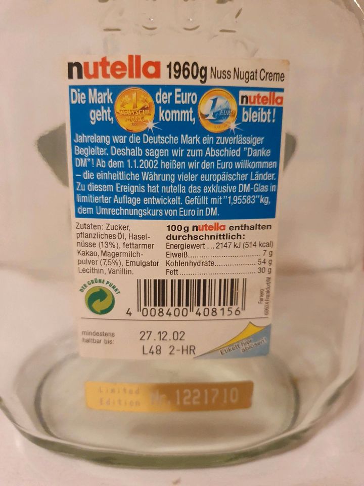 Nutellaglas XXL Sammlerstück limitierte Auflage in Geesthacht