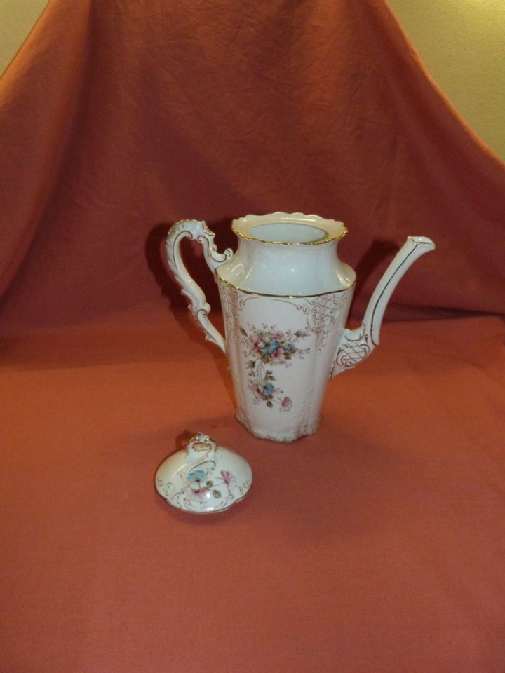 Antik alt Kaffeekanne 1890 PMS Hilfe Bestimmung Porzellan-Marke in Greiz