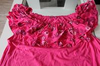 Yessica Top Carmen Ausschnitt Raffung Alloverprint Blumen pink Sachsen-Anhalt - Wolferstedt Vorschau