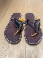Flip Flop Damen Gr.39 braun Echtleder ungetragen Hessen - Niedernhausen Vorschau