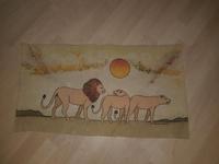 Löwenbild auf Stoff aus Tansania Berlin - Neukölln Vorschau
