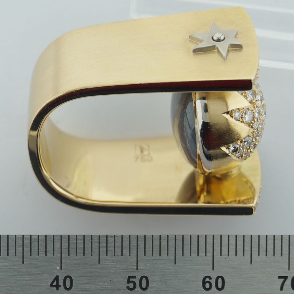 Ring Gold 750 Brillant Sternsaphir, Brillantring, Peter Plöderl in Friedelsheim