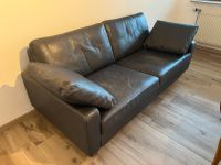 Leder Couch Sofa 2 Sitzer schwarz mit Kissen Baden-Württemberg - Teningen Vorschau