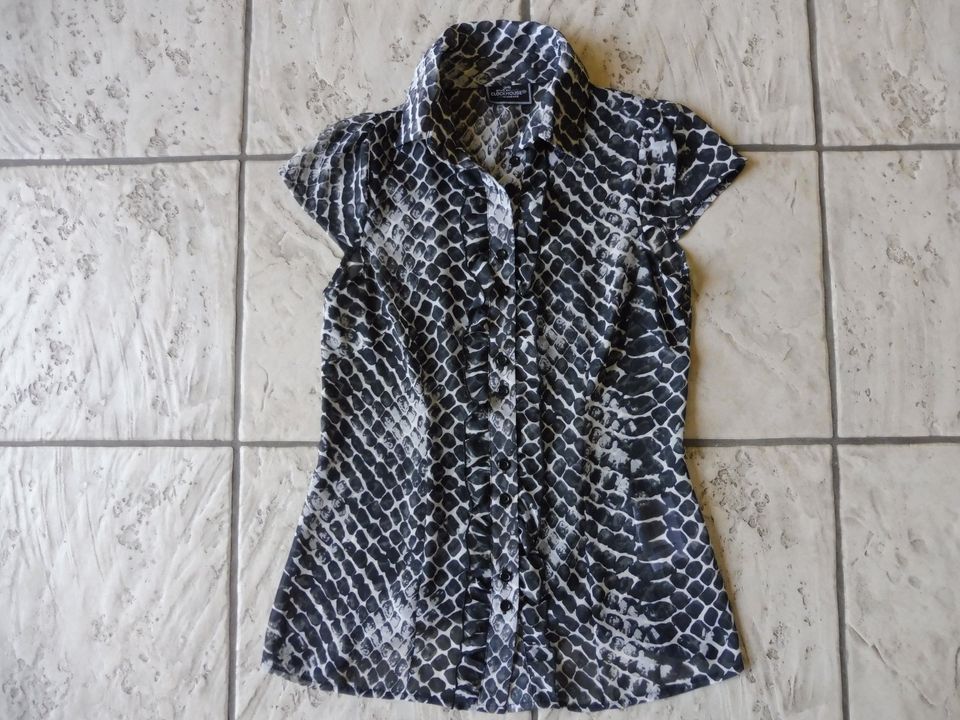 CLOCKHOUSE Bluse 34 XS UK 8, CHIFFON Shirt m SNAKE PRINT, Rüschen in Bochum