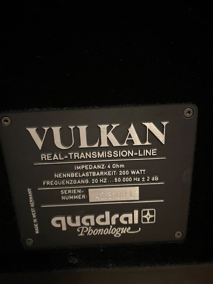 Quadral Vulkan Mk IV  Lautsprecher High End kein Notverkauf in Stockstadt a. Main