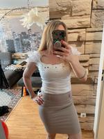 Festliche Bluse Top  mit Puffärmeln weiß Gr. S Bayern - Kaufbeuren Vorschau