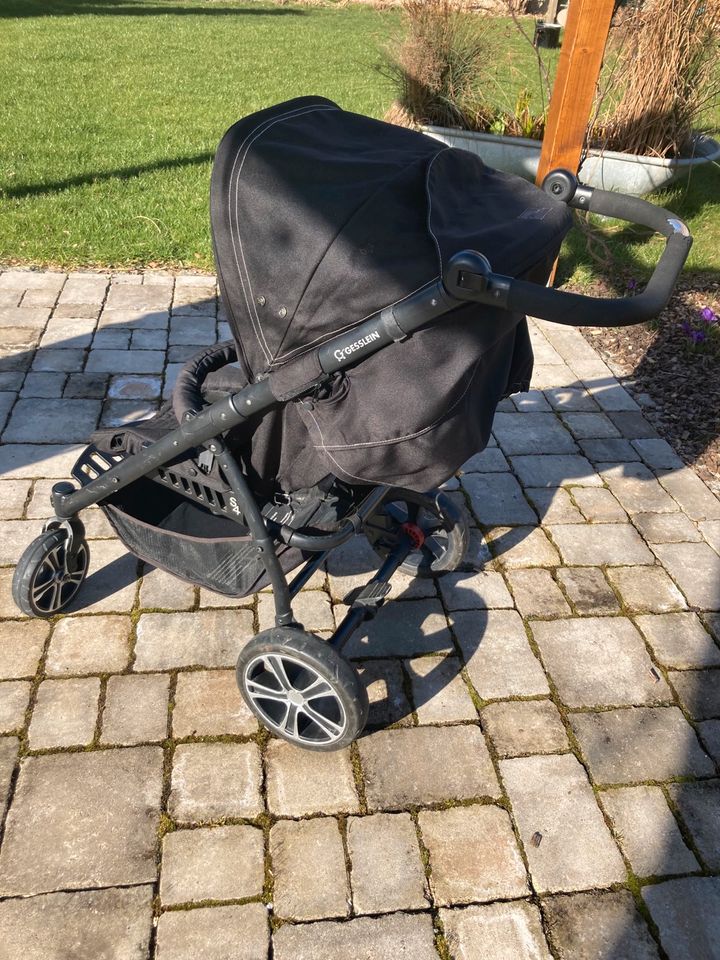 Gesslein Buggy S4 schwarz mit grauem Kinderwagenaufsatz, wie Neu in Ebensfeld