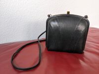 Handtasche schwarzes Leder, Vintage, ca. 60er Jahre Berlin - Treptow Vorschau