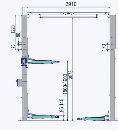 Maximum 2-Säulenhabebühne 4To Automatik 230Vo 287cm Breite 190cm Höhe EE- kein Kompressor nötig ! in Hann. Münden