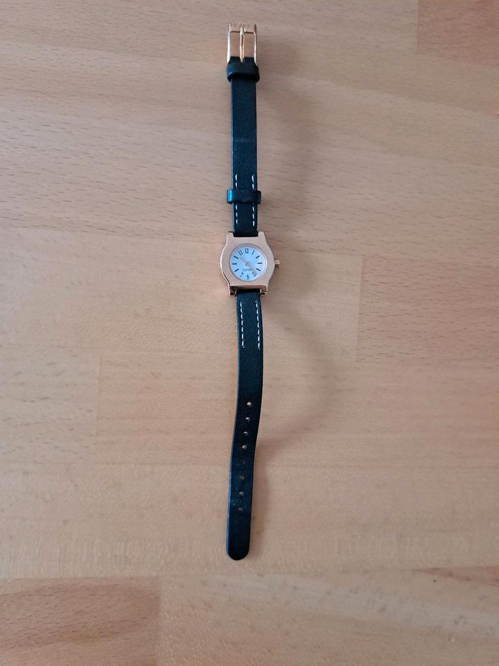 Uhr ESPRIT Gold mit schwarzem Lederarmband in Selm