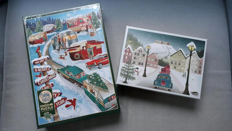 NEU Retro Puzzle Christmas Campers Weihnachten Cobble Hill 1000 T in Unna