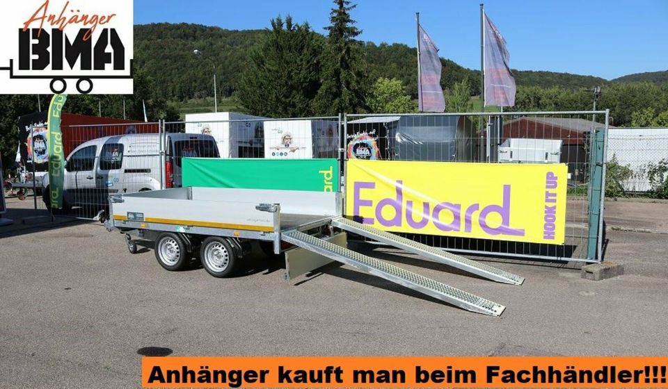 EDUARD Multitransporter Anhänger 260x150x30 2700kg Ladehöhe 63cm in Mühlhausen im Täle