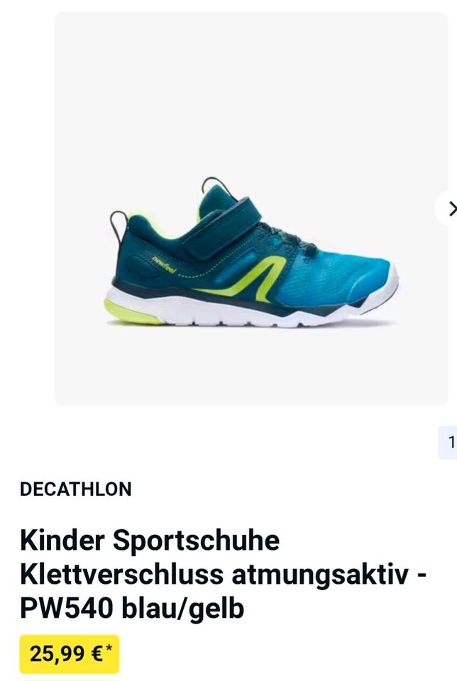 Decathlon PW540 Blau Grün Turnschuhe 37 Schule Sport Kinder in Lindlar