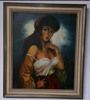 Grosses Öl Gemälde auf Leinwand Frau Balkan Ölbild mit Rahmen Nordrhein-Westfalen - Drensteinfurt Vorschau