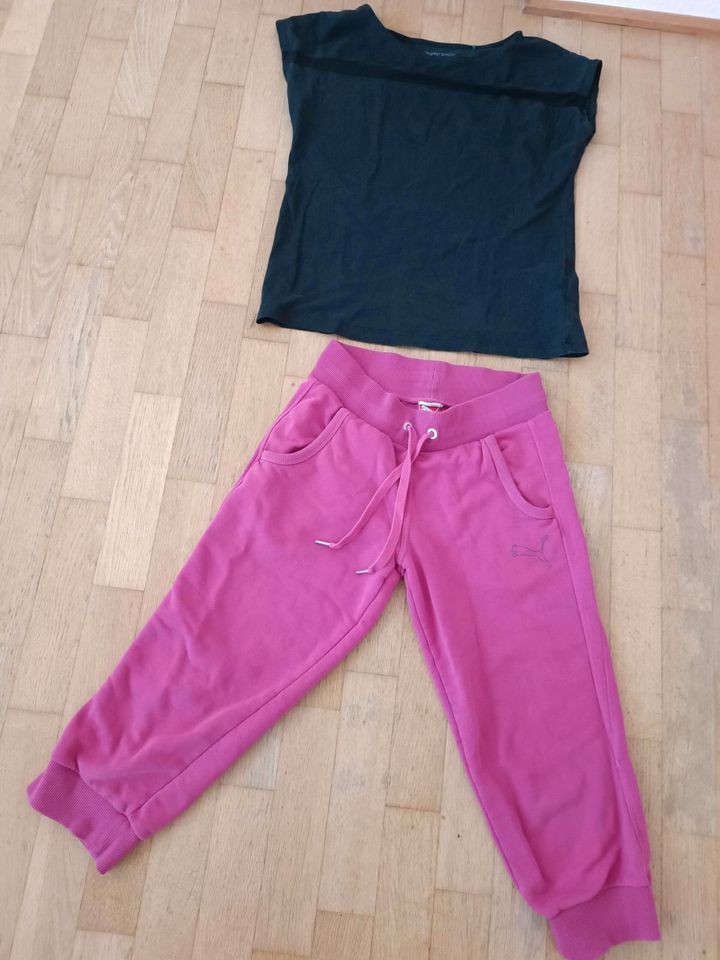 Puma Hose + Esprit Shirt Gr. XS/S Sporthose pink Leggings halblan in Ulm