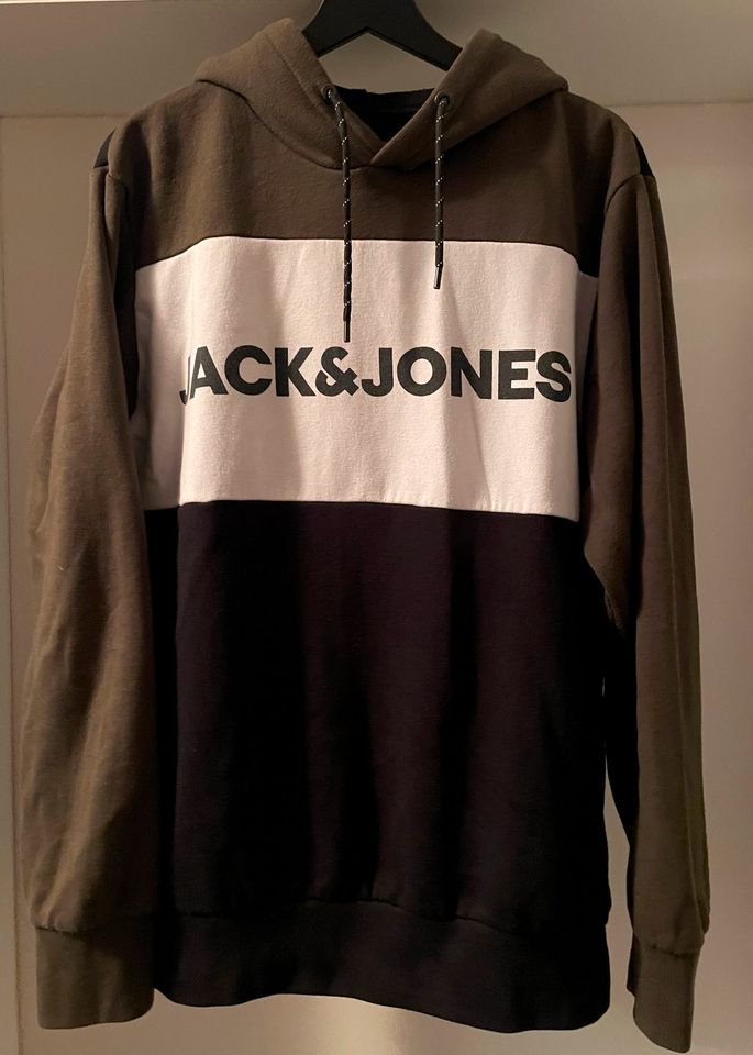 Hoodie Sweatshirt JACK & JONES L 176 182 188 oliv schwarz in Hütschenhausen