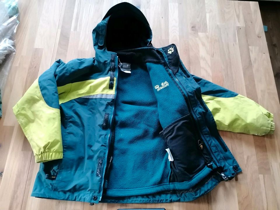 Jack Wolfskin 3 in 1 Jacke Fleecejacke Regenjacke Jacke Größe 128 in Uetze