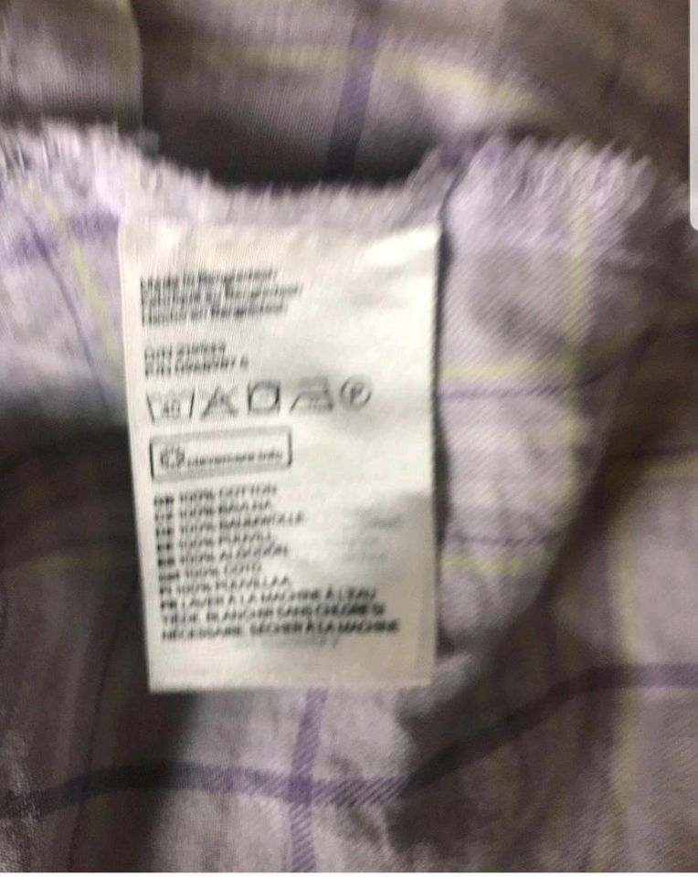 Hemd Oberteil Top Bluse bauchfrei Karo 36 S lila Frauen Mädchen S in Bad Windsheim