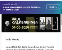 1 Karte für Paul Kalkbrenner 7. Juni 2024 in Dresden Dresden - Seevorstadt-Ost/Großer Garten Vorschau