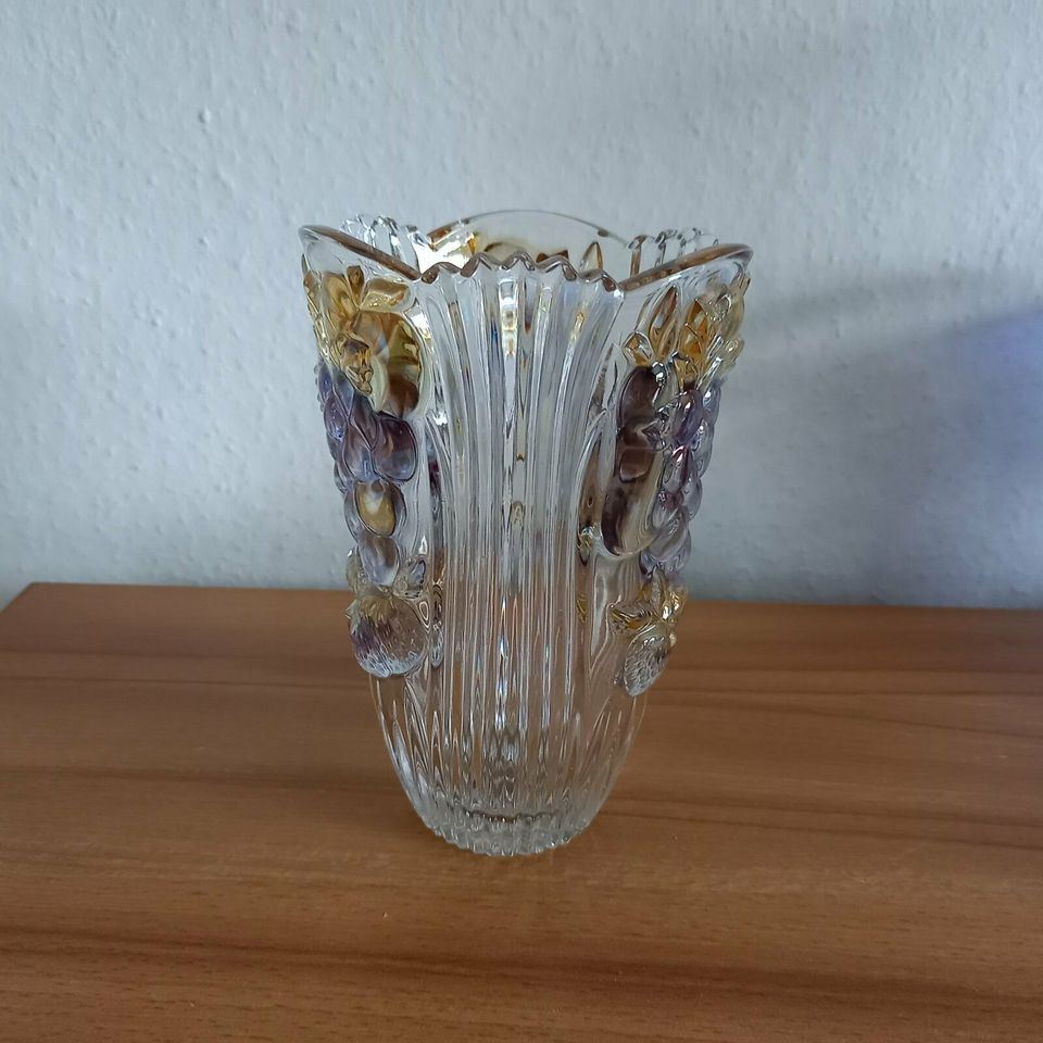 Vase Glasvase Obst-Design Höhe ca.  15,5 cm sehr guter Zustand in Oetzen