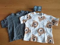 2er Set Tshirts mit Bären-Motiv und in grau von H&M in Größe 68 Nordrhein-Westfalen - Wachtendonk Vorschau