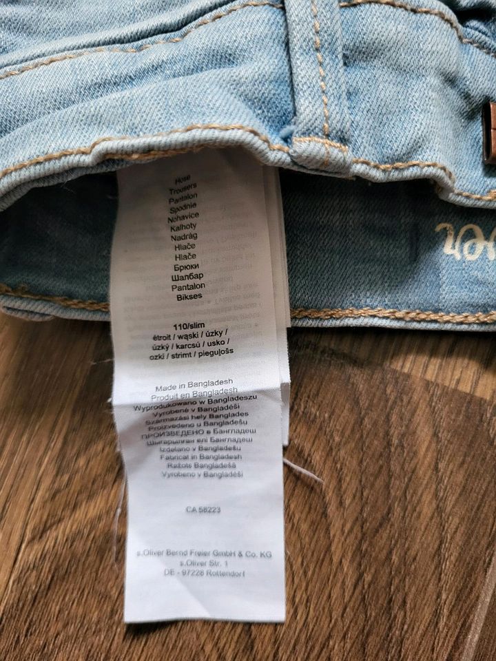 Jeans Short Gr. 110 slim s.Oliver hellblau kurze Hose in Dreis-Brück