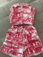 Musselin Set Zweiteiler Bluse Shorts Pink Weiß Einheitsgrösse Niedersachsen - Hammah Vorschau