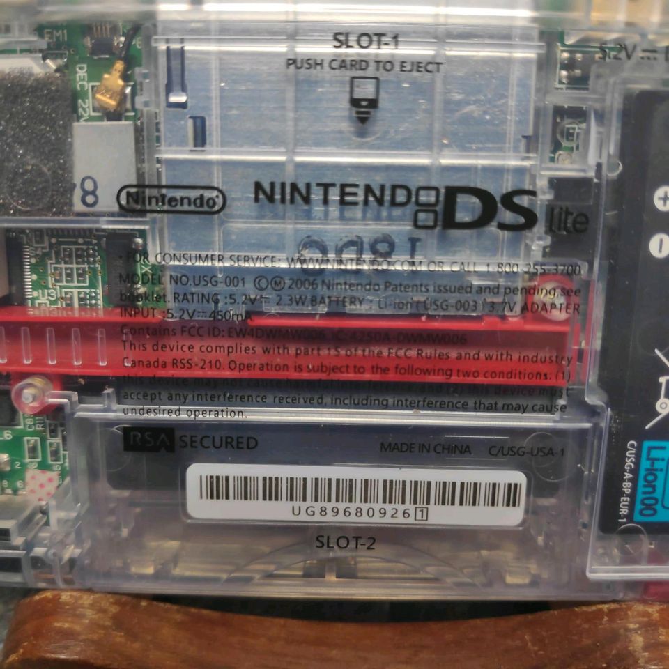 Nintendo DS Lite transparent rot Mod durchsichtig in Harsewinkel