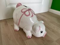 Großes Sparschwein weiß mit rosa Schleife Keramik/Porzellan Duisburg - Neumühl Vorschau
