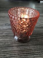 Kleines Windlicht mit Verzierungen Glas rosé silber  neuwertig Thüringen - Zeulenroda Vorschau