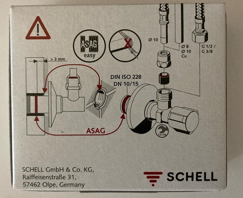 Schell Eckventil Selbstdichtend Eckregulierventil Comfort Chrom in Mainz